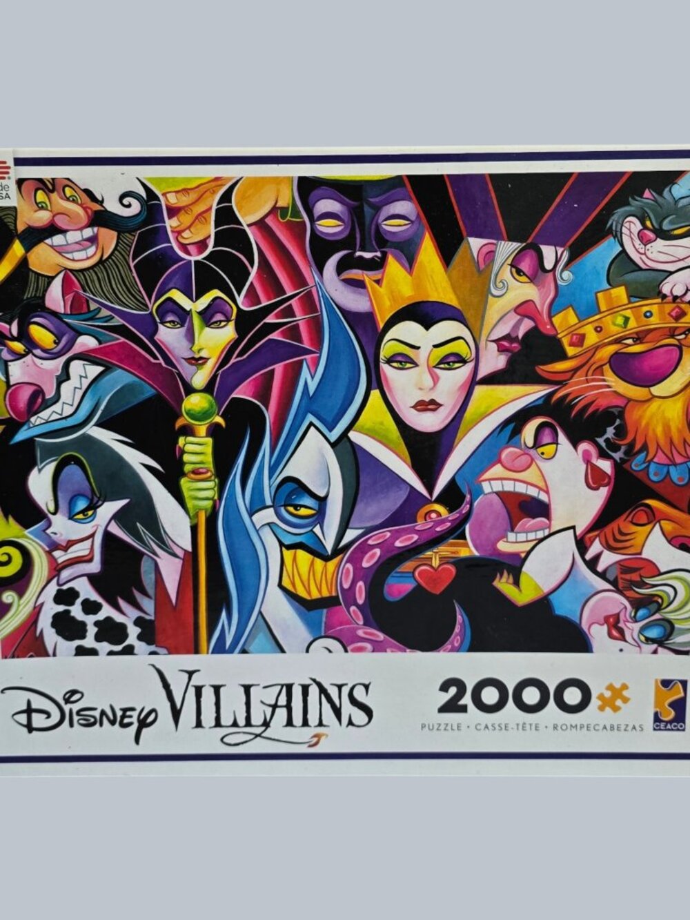 Ceaco Disney Villains 2000 Piece Jigsaw Puzzle 38"x 26" w/ Reference Poster
